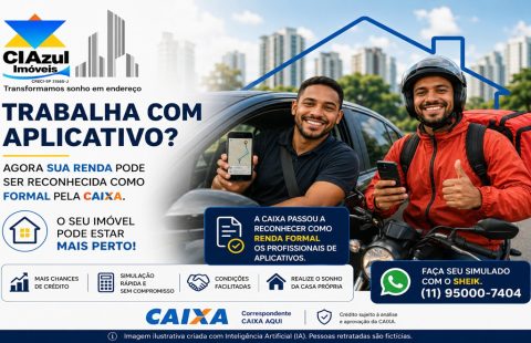 Motorista ou entregador de aplicativo seu imóvel pode estar mais perto! Agora sua renda pode ser reconhecida como formal pala Caixa. Faça seu simulado com Sheik