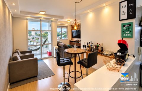 Apartamento Mobiliado de 61m² com Varanda e Suíte no Condomínio Store Jaguaré